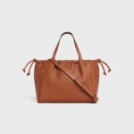 SMALL CABAS DRAWSTRING CUIR TRIOMPHE IN SMOOTH CALFSKIN TAN - Image 3