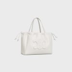 SMALL CABAS DRAWSTRING CUIR TRIOMPHE IN GRAINED CALFSKIN WHITE - Image 2