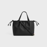 SMALL CABAS DRAWSTRING CUIR TRIOMPHE IN GRAINED CALFSKIN BLACK - Image 3