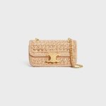 CHAIN SHOULDER BAG CLAUDE IN RAFFIA EFFECT TEXTILE