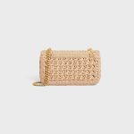 CHAIN SHOULDER BAG CLAUDE IN RAFFIA EFFECT TEXTILE - Image 2
