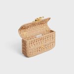 CHAIN SHOULDER BAG CLAUDE IN RAFFIA EFFECT TEXTILE - Image 3