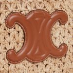 celine classic panier HOBO BAG IN Raffia and Calfskin - Image 3