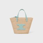 TEEN SUPPLE CELINE CLASSIC PANIER in Raffia and calfskin