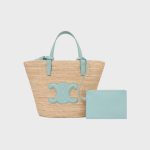 TEEN SUPPLE CELINE CLASSIC PANIER in Raffia and calfskin - Image 4