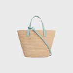 TEEN SUPPLE CELINE CLASSIC PANIER in Raffia and calfskin - Image 6