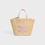 TEEN SUPPLE CELINE CLASSIC PANIER IN Raffia and calfskin