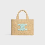 SMALL CABAS THAIS IN Raffia and calfskin