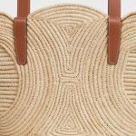 CELINE CLASSIC PANIER SMALL BRAIDED TRIOMPHE IN RAFFIA AND CALFSKIN - Image 5