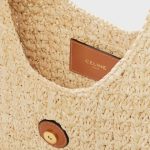 CABAS TRIANGLE IN RAFFIA AND CALFSKIN - Image 2