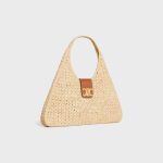 CABAS TRIANGLE IN RAFFIA AND CALFSKIN - Image 4