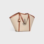CELINE LARGE CABAS IN TEXTILE WITH ANCHOR EMBROIDERY AND CALFSKIN - Image 2