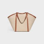 CELINE LARGE CABAS IN TEXTILE WITH ANCHOR EMBROIDERY AND CALFSKIN - Image 6