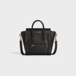 NANO LUGGAGE BAG IN BABY DRUNMED CALFSKIN BLACK