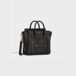 NANO LUGGAGE BAG IN BABY DRUNMED CALFSKIN BLACK - Image 2