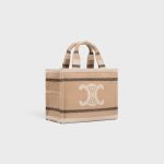 small cabas thais in STRIPED TEXTILE WITH TRIOMPHE - Image 3