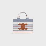 small cabas thais in STRIPED TEXTILE AND CALFSKIN