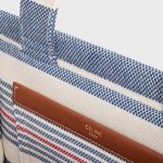 small cabas thais in STRIPED TEXTILE AND CALFSKIN - Image 4