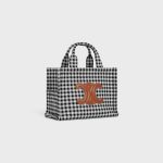 small cabas thais in VICHY TEXTILE AND CALFSKIN - Image 4