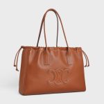 CABAS DRAWSTRING CUIR TRIOMPHE IN SMOOTH CALFSKIN TAN - Image 2
