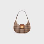 MEDIUM AVA TRIOMPHE BAG IN TARTAN TEXTILE and CALFSKIM