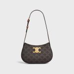 MEDIUM TILLY BAG IN TRIOMPHE CANVAS AND CALFSKIN TAN