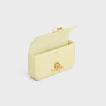 CHAIN SHOULDER BAG CLAUDE IN SHINY CALFSKIN LIGHT YELLOW - Image 4