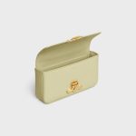 CHAIN SHOULDER BAG CLAUDE IN SHINY CALFSKIN ALMOND GREEN - Image 4