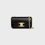 CHAIN SHOULDER BAG CLAUDE IN SHINY CALFSKIN BLACK