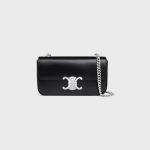 CHAIN SHOULDER BAG CLAUDE IN SHINY CALFSKIN BLACK