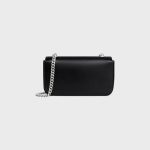 CHAIN SHOULDER BAG CLAUDE IN SHINY CALFSKIN BLACK - Image 3