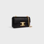 CHAIN SHOULDER BAG CLAUDE IN SUEDE CALFSKIN WITH STRASS BLACK - Image 2