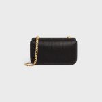 CHAIN SHOULDER BAG CLAUDE IN SUEDE CALFSKIN WITH STRASS BLACK - Image 3