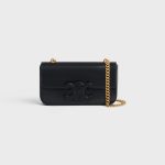 CHAIN SHOULDER BAG CUIR TRIOMPHE IN SHINY CALFSKIN BLACK