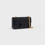CHAIN SHOULDER BAG CUIR TRIOMPHE IN SHINY CALFSKIN BLACK - Image 2