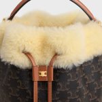 CELINE CLARA BAG in TRIOMPHE CANVAS AND SHEARLING - Image 2