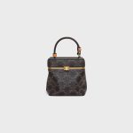 CELINE SMALL TRIOMPHE FRAME IN TRIOMPHE CANVAS AND NATURAL CALFSKIN
