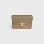 CLASSIQUE TRIOMPHE BAG IN SHINY CALFSKIN BROWN SEPIA
