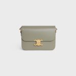 CLASSIQUE TRIOMPHE BAG IN SHINY CALFSKIN GREEN CLAY