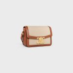 TEEN TRIOMPHE BAG IN TEXTILE AND CALFSKIN NATURAL / TAN - Image 2
