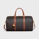 CELINE Medium Travel Bag IN Triomphe Canvas and calfskin