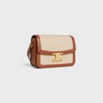 CLASSIQUE TRIOMPHE BAG IN TEXTILE AND CALFSKIN NATURAL / TAN - Image 2