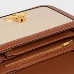 CLASSIQUE TRIOMPHE BAG IN TEXTILE AND CALFSKIN NATURAL / TAN - Image 4